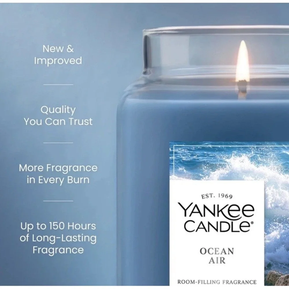 Yankee Candle Ocean Air Original Large Jar Scented Candles, 22 oz